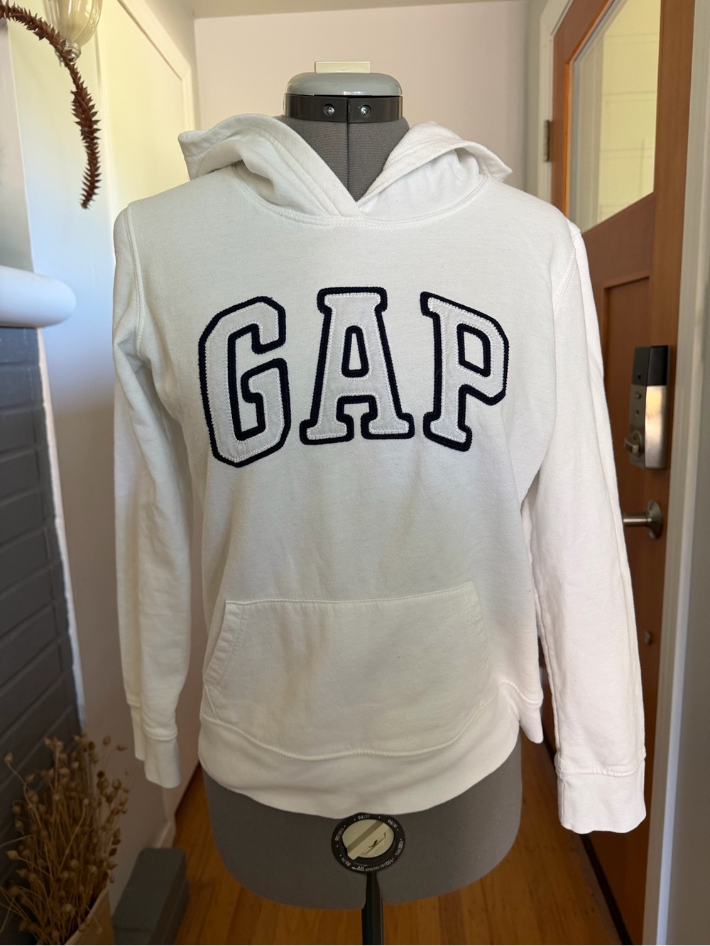 GAP White Hoodie with Navy Lettering
